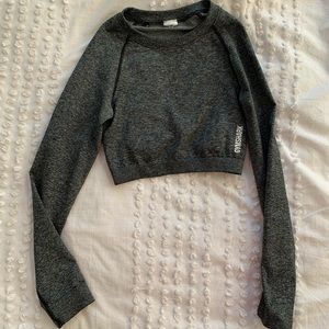 Adapt Marl Long Sleeve Crop Top